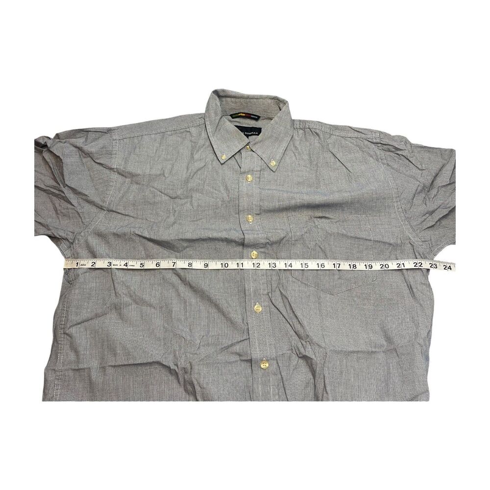 Greg Norman Shirt Men's Medium Gray 100% Cotton Short Sleeve Classic Button-Down - Picture 5 of 7